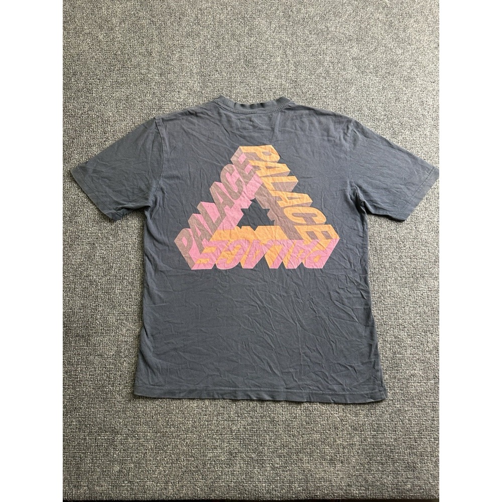 Mens Palace Tri-Ferg Logo Faded Black Graphic T Shirt, Size M